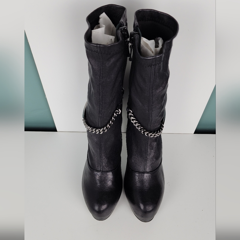 Thomas Wylde Black Leather Ankle Boots Size 10